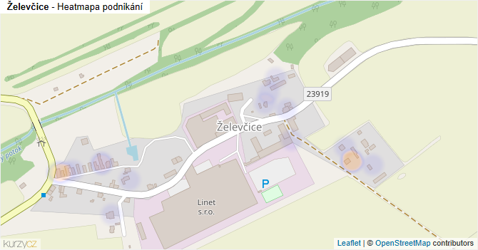 Želevčice - mapa podnikání