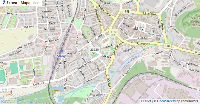 Žižkova - mapa ulice