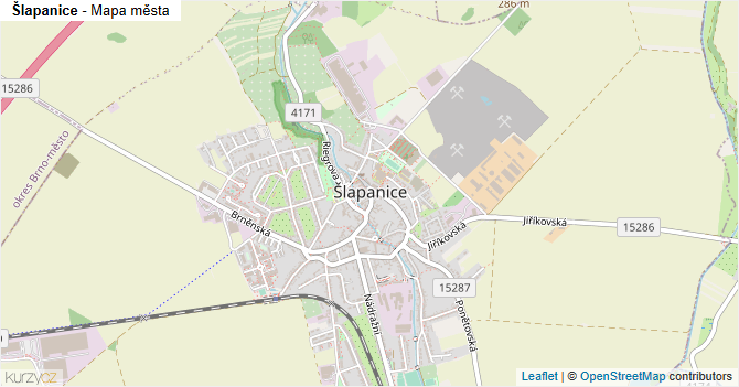 Šlapanice - mapa města