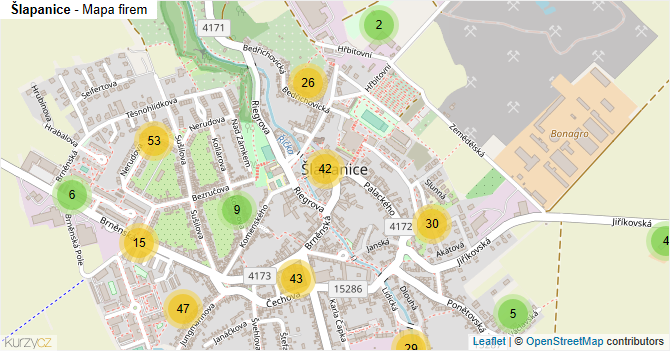Šlapanice - mapa firem