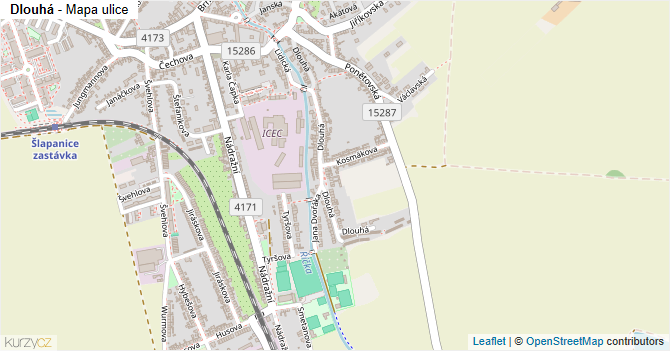 Dlouhá - mapa ulice