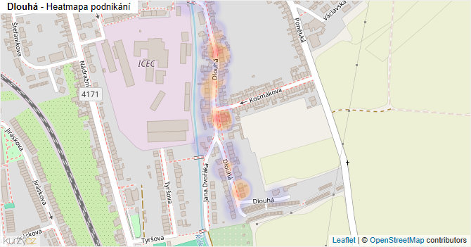 Dlouhá - mapa podnikání