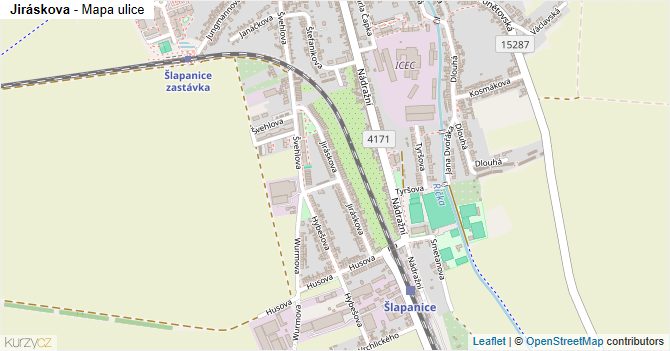 Jiráskova - mapa ulice