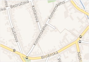 Komenského v obci Šlapanice - mapa ulice