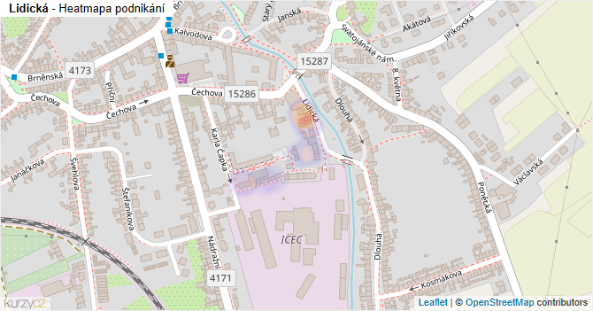 Lidická - mapa podnikání