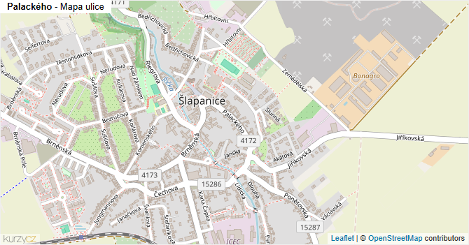 Palackého - mapa ulice