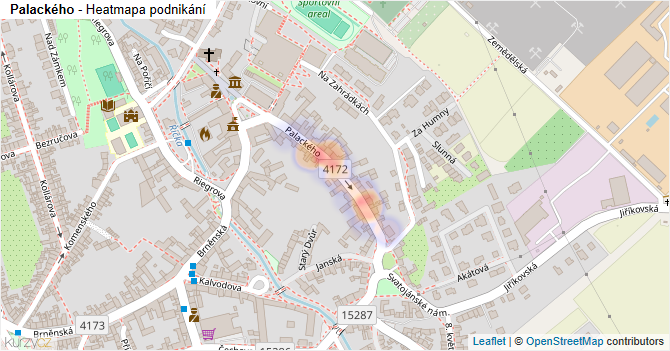Palackého - mapa podnikání