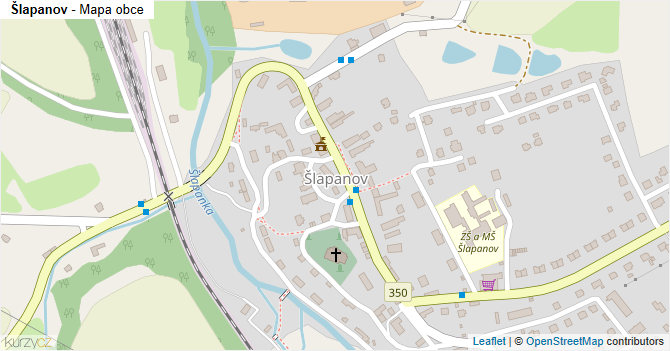 Šlapanov - mapa obce
