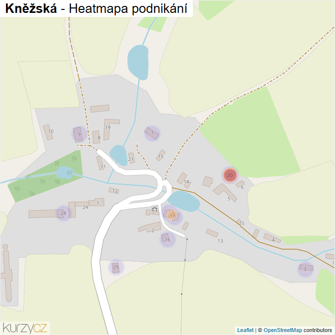 Mapa Kněžská - Firmy v části obce.