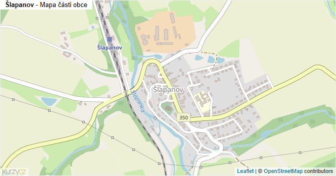Šlapanov - mapa části obce