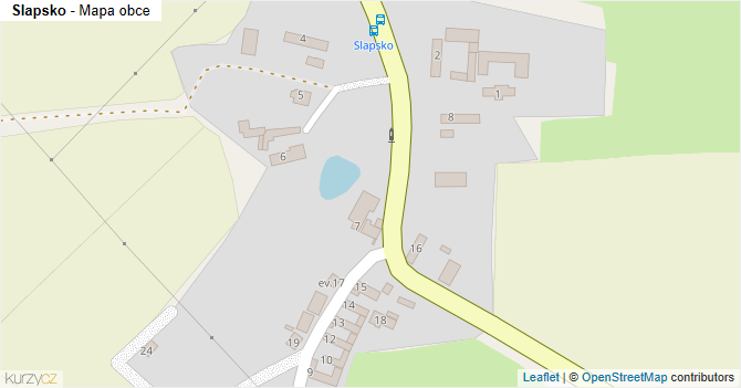 Slapsko - mapa obce