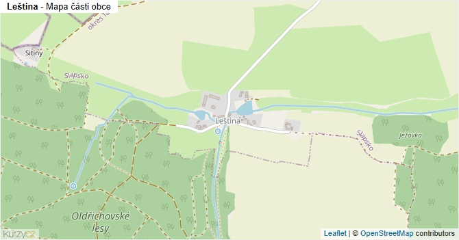 Leština - mapa části obce