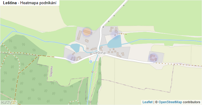 Leština - mapa podnikání