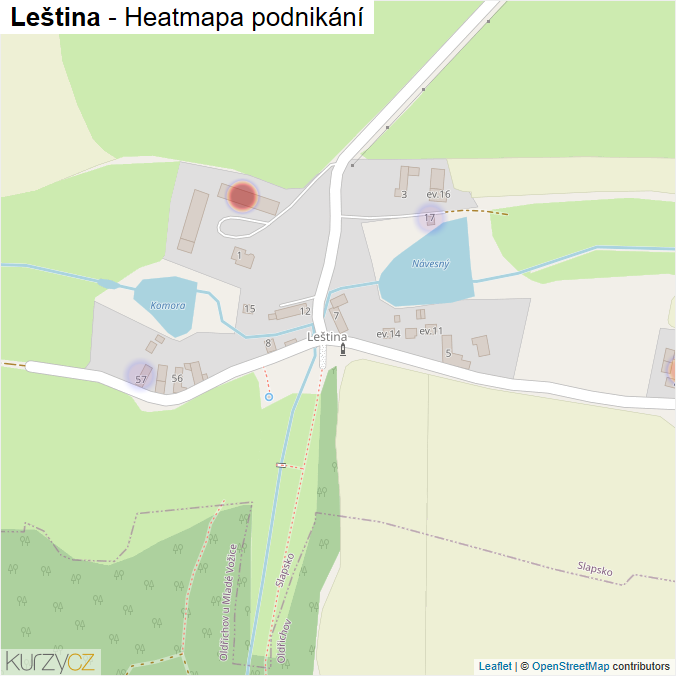 Mapa Leština - Firmy v části obce.