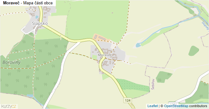 Moraveč - mapa části obce