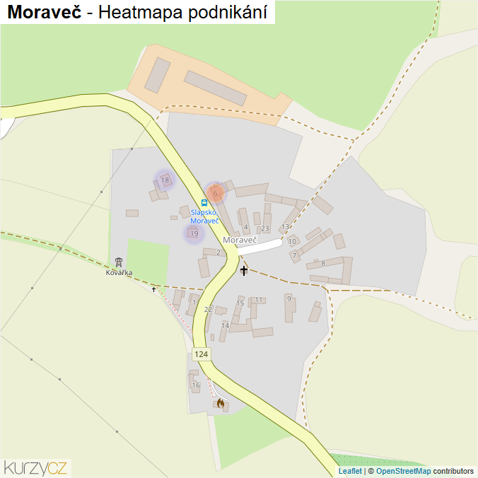 Mapa Moraveč - Firmy v části obce.
