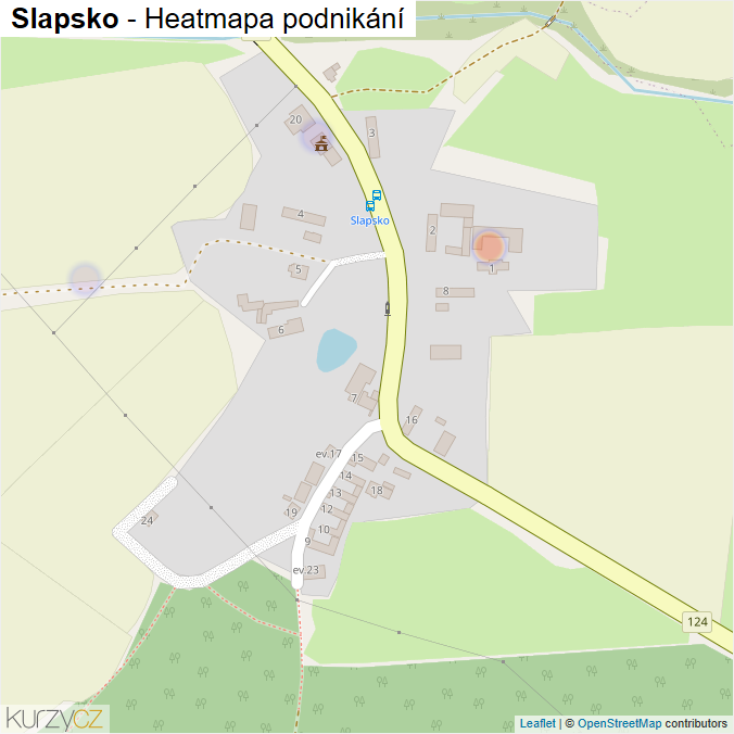 Mapa Slapsko - Firmy v části obce.