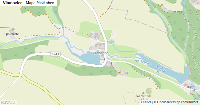 Vitanovice - mapa části obce
