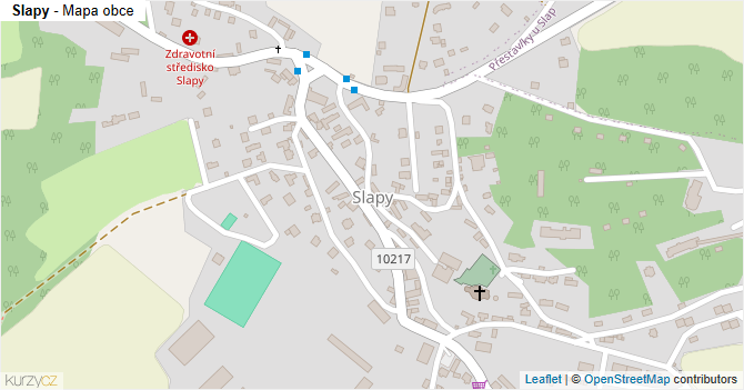 Slapy - mapa obce