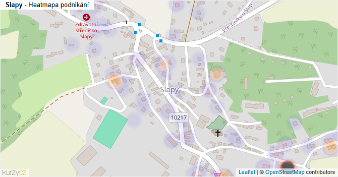 Slapy - mapa podnikání