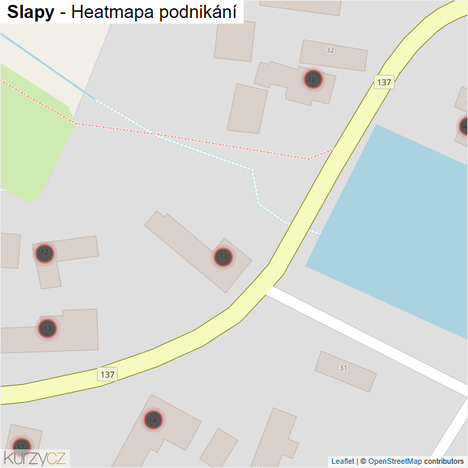 Mapa Slapy - Firmy v obci.