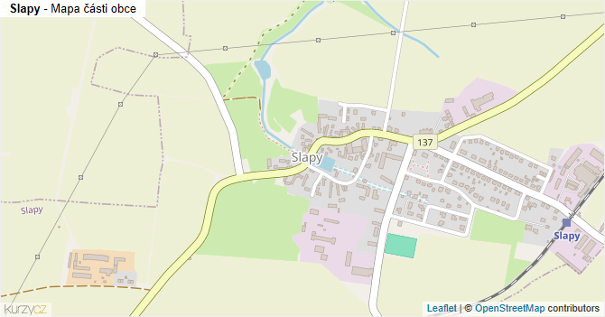 Slapy - mapa části obce