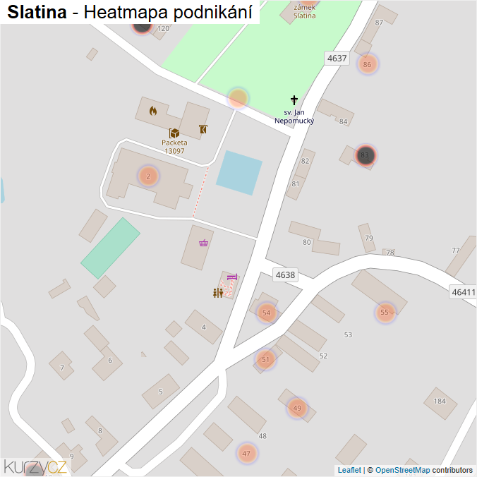 Mapa Slatina - Firmy v obci.