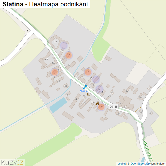 Mapa Slatina - Firmy v části obce.