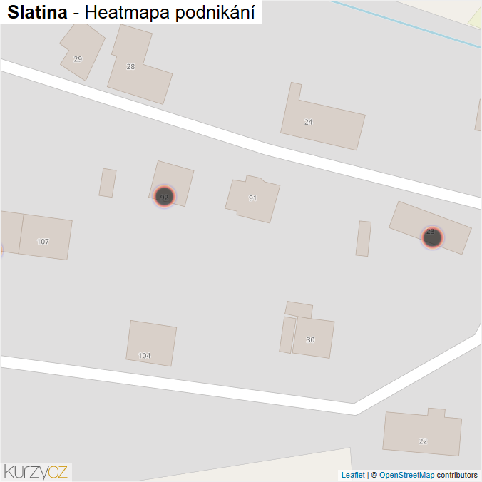 Mapa Slatina - Firmy v obci.