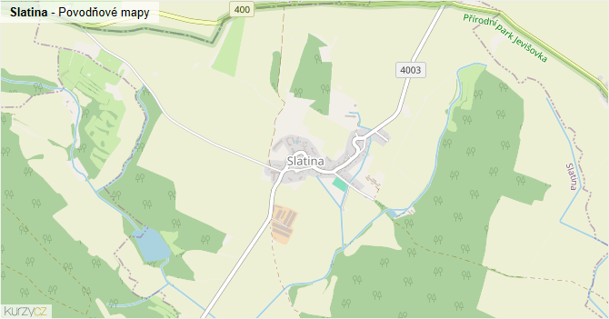 Slatina - záplavové mapy stoleté vody