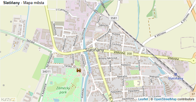 Slatiňany - mapa města