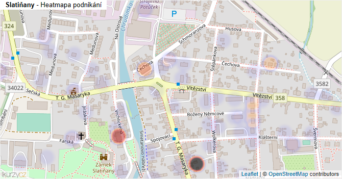 Slatiňany - mapa podnikání