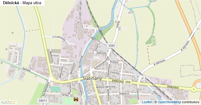 Dělnická - mapa ulice