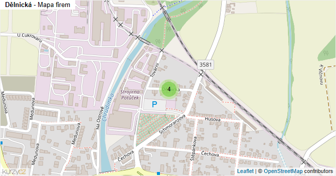 Dělnická - mapa firem