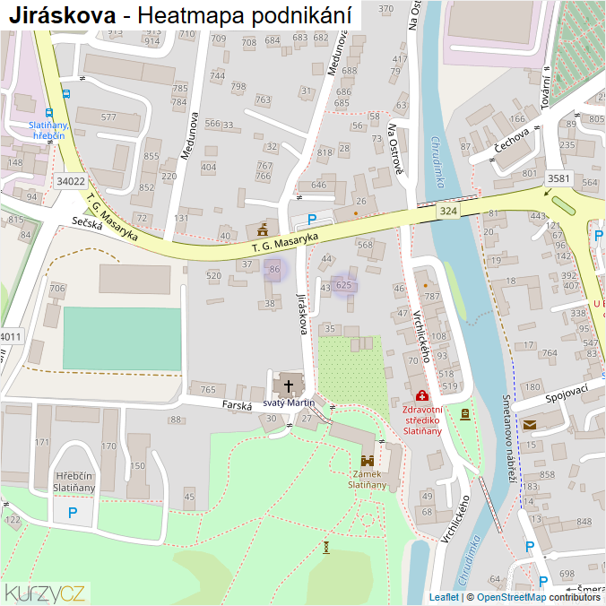 Mapa Jiráskova - Firmy v ulici.