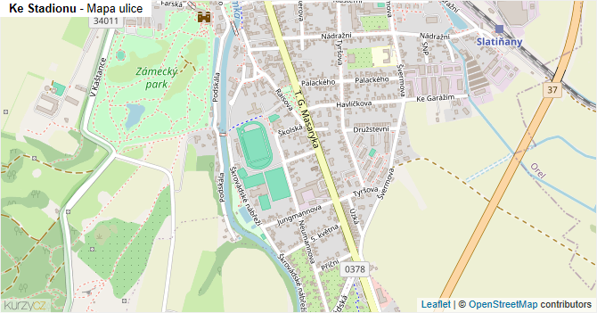 Ke Stadionu - mapa ulice