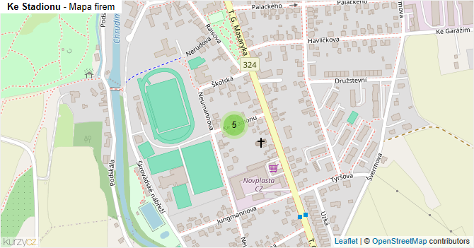 Ke Stadionu - mapa firem