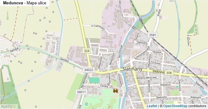 Medunova - mapa ulice
