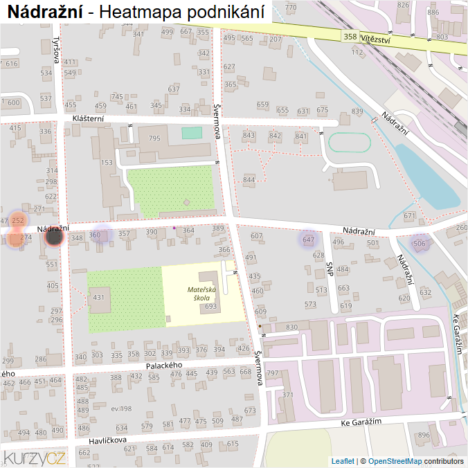 Mapa Nádražní - Firmy v ulici.