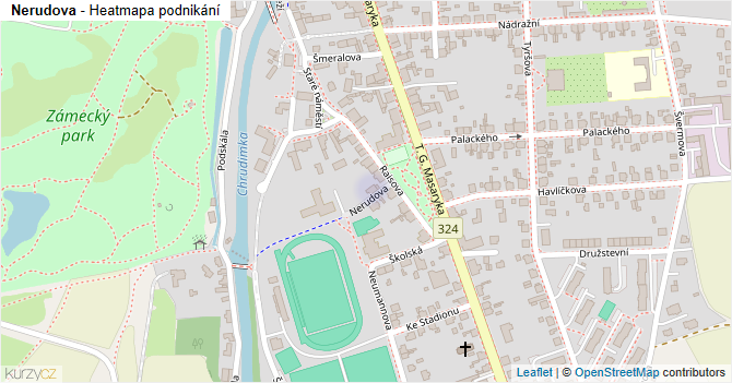 Nerudova - mapa podnikání