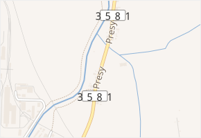 Presy v obci Slatiňany - mapa ulice