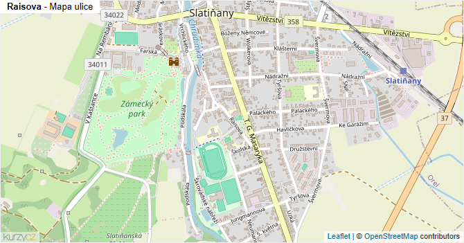 Raisova - mapa ulice