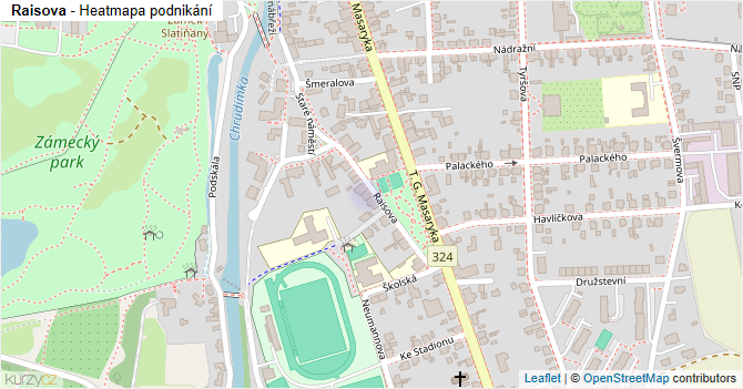 Raisova - mapa podnikání