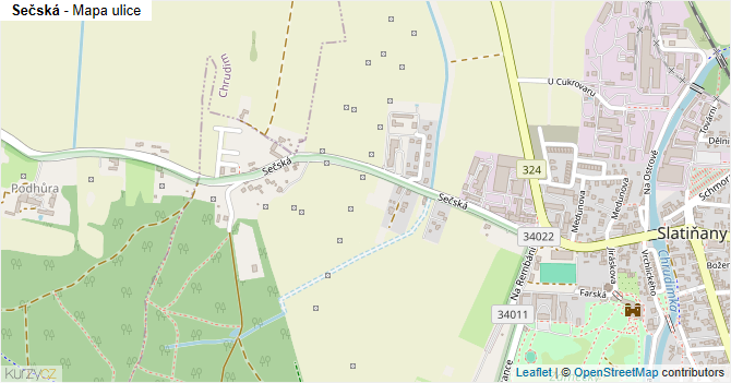 Sečská - mapa ulice