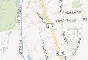 Školská v obci Slatiňany - mapa ulice