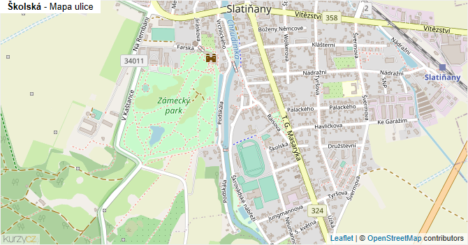 Školská - mapa ulice