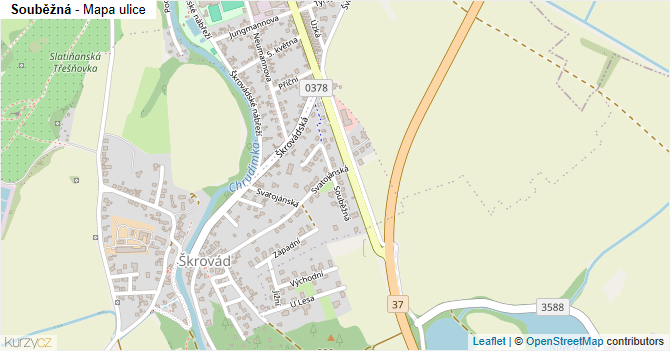 Souběžná - mapa ulice