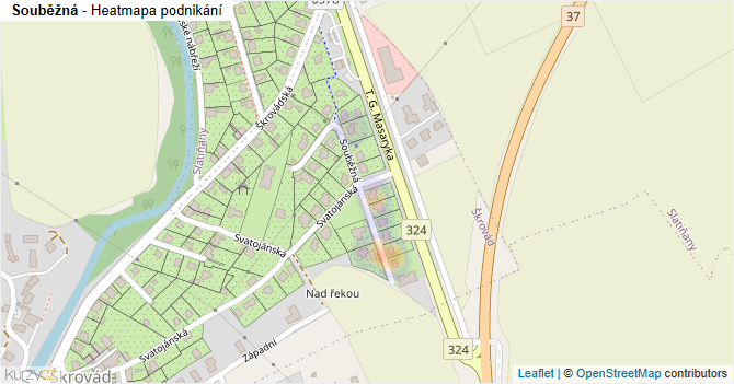 Souběžná - mapa podnikání