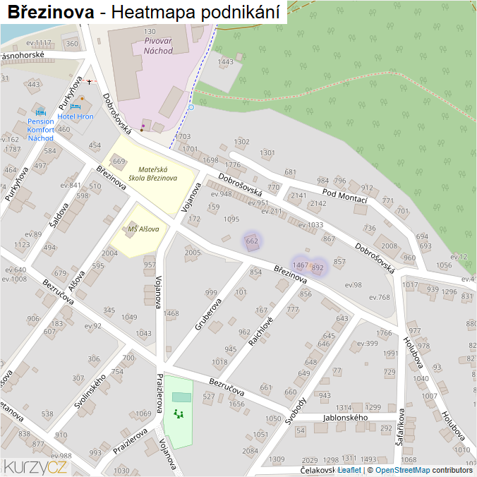 Mapa Staré náměstí - Firmy v ulici.
