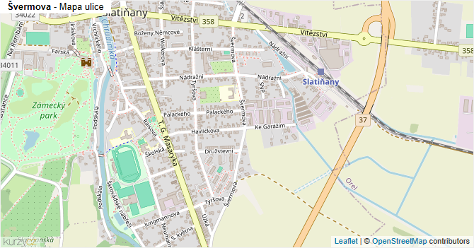 Švermova - mapa ulice